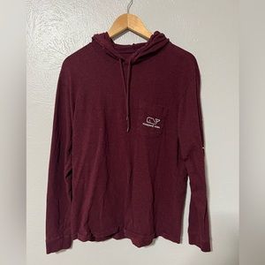 Vineyard Vines Maroon Shirt Hoodie (Men’s Medium)